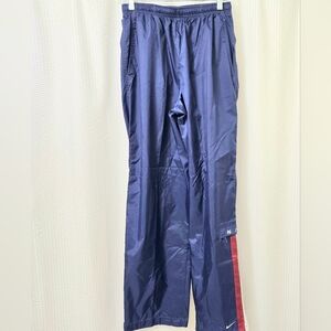 VTG Nike Men's Navy Track Pants with Red Side Panel
